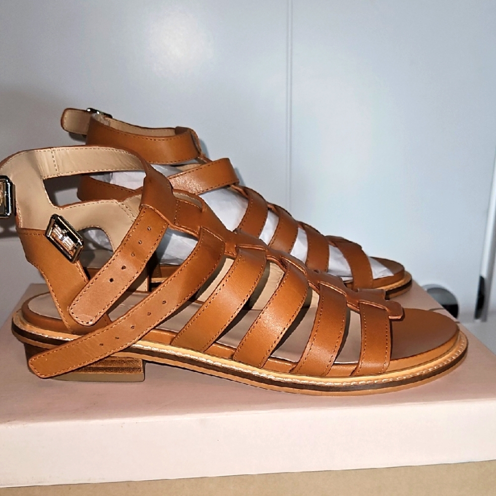 Anthropologie (Pilcro)Brown (Cognac) Leather Gladiator Sandals